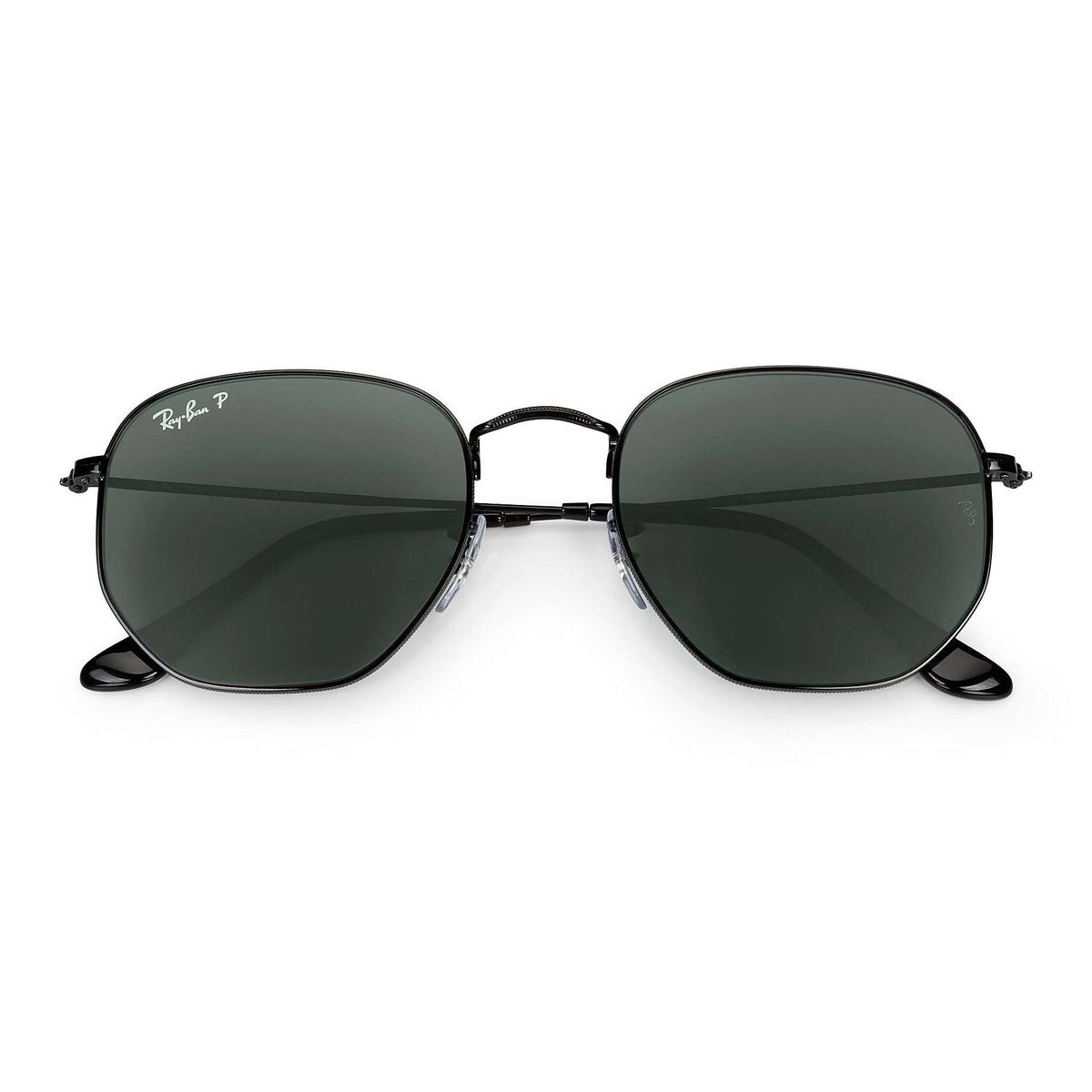 Ray-Ban Hexagonal Flat Lenses RB3548N Black - Metal - Green Polarized Lenses