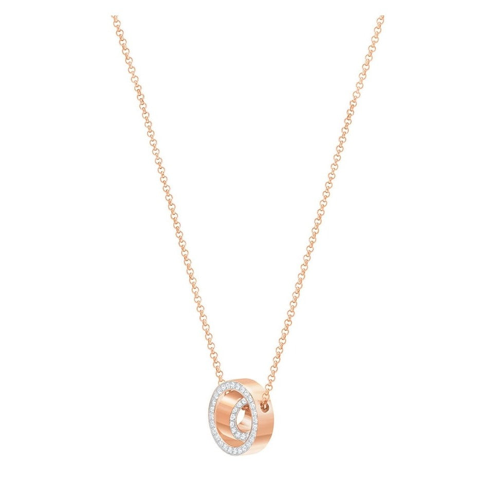 Swarovski Hollow Pendant, Small, White, Rose Gold Plating