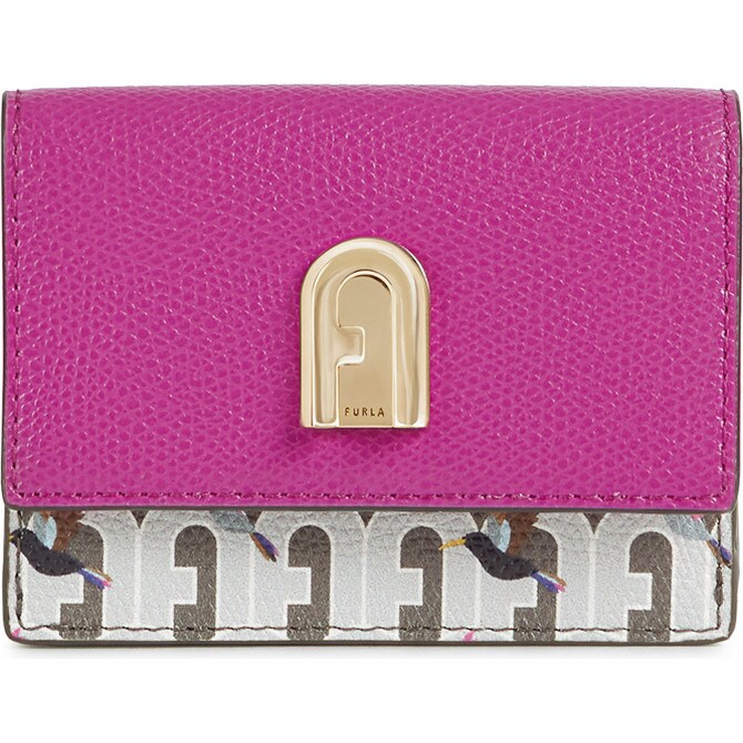 Furla 1927 S Compact Wallet Trifold Toni Ghiaccio+Flamingo Purple I