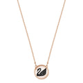 Swarovski Hall Swan Pendant, Gray, Rose Gold Plating