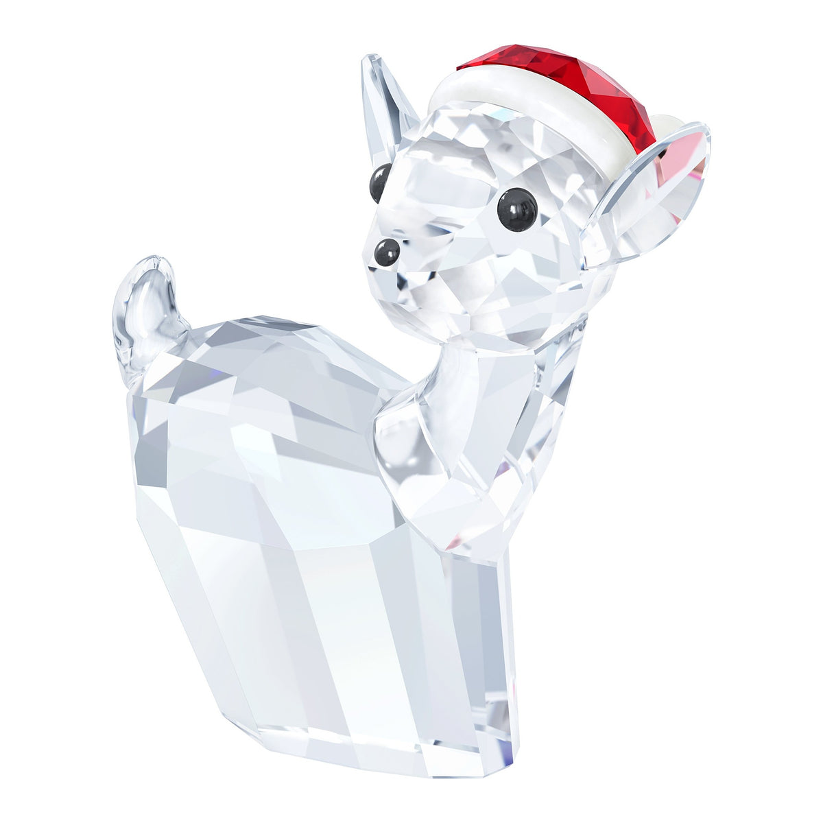 Swarovski Doe with Santa's Hat