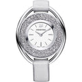 Swarovski Crystalline Oval Watch, Fabric Strap, Gray, Silver Tone