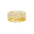APM Yellow Silver Feather Ring