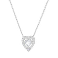 Swarovski Sparkling Dance Heart Necklace, White, Rhodium Plating
