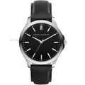 Armani Exchange Hampton Black Dial Black Leather Men's Watch