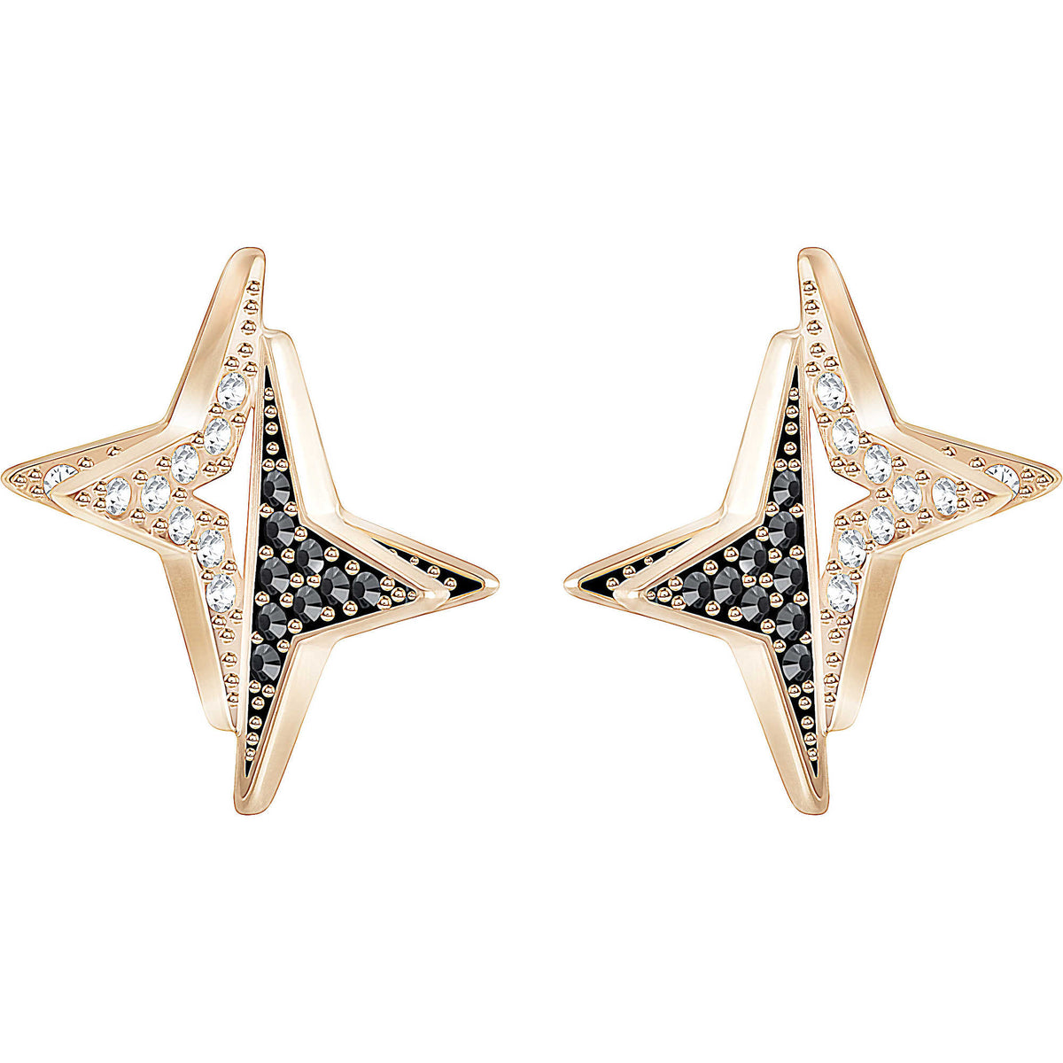 Swarovski Halve Stud Pierced Earrings, Multi-Colored, Rose Gold Plating