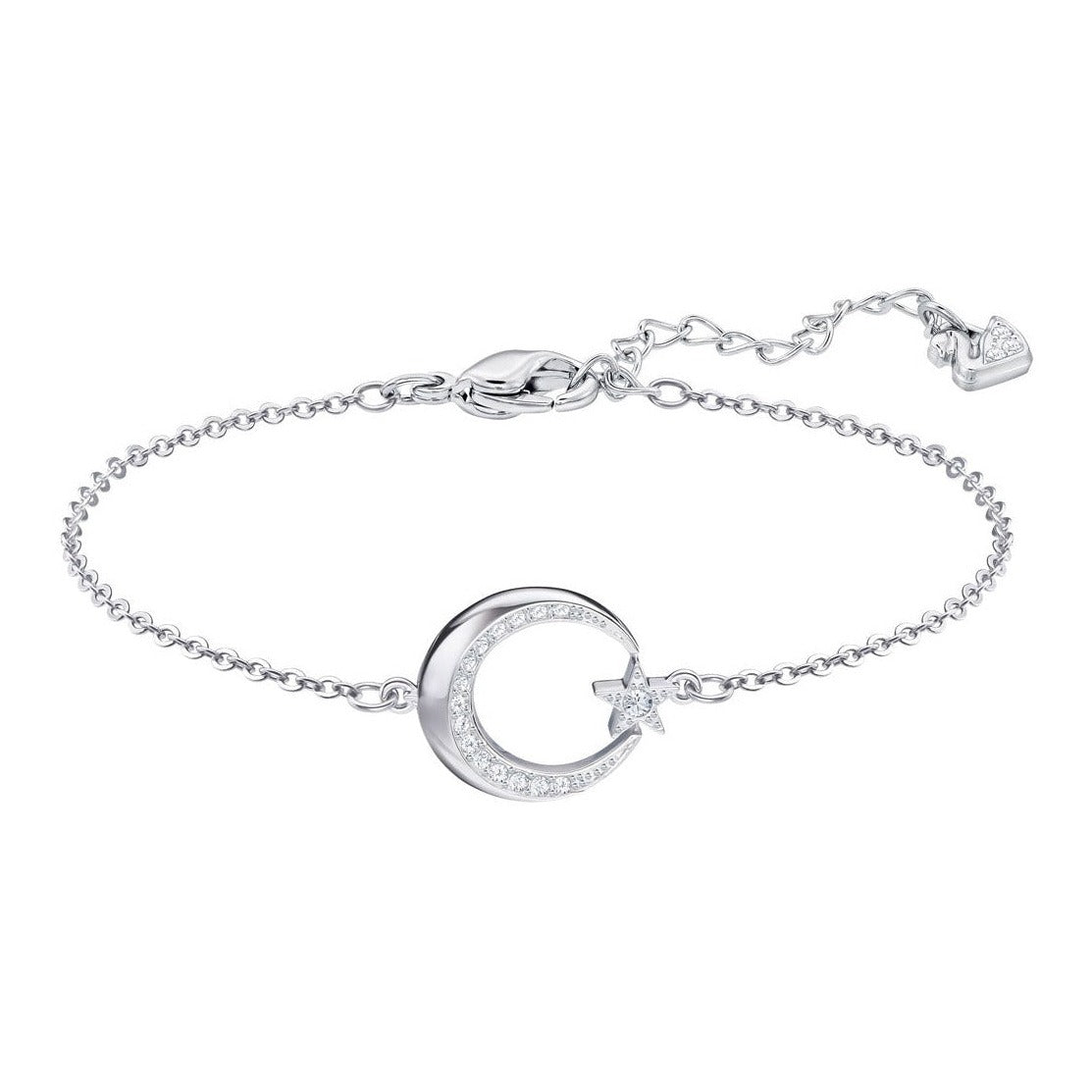 Swarovski Crescent And Star Bracelet, White, Rhodium Plating