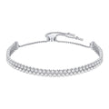 Swarovski Subtle Double Bracelet, White, Rhodium Plating