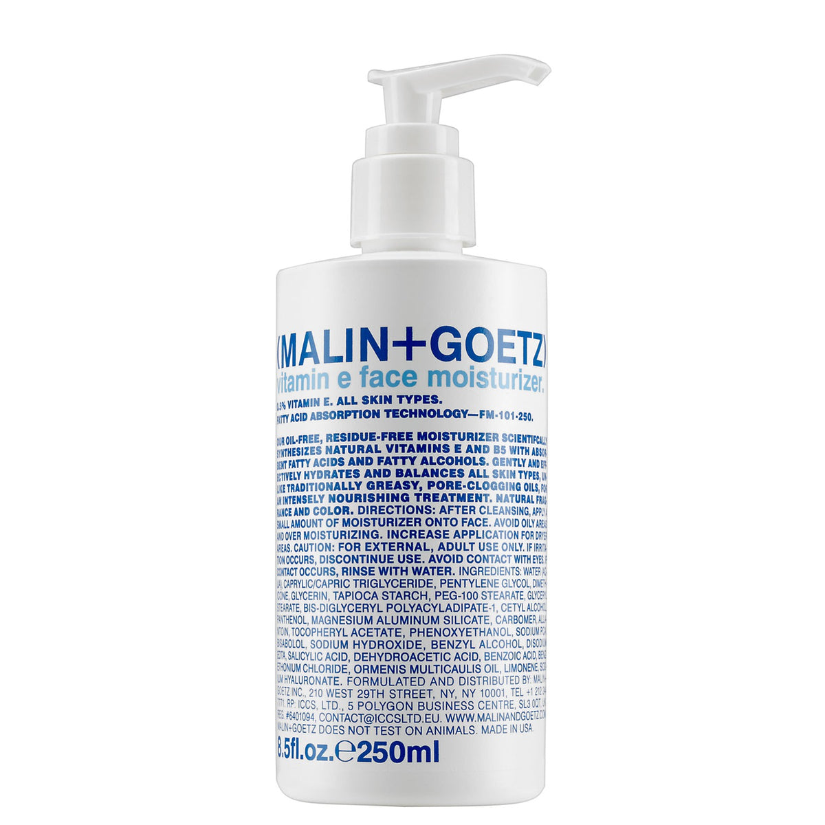 MALIN + GOETZ vitamin e face moisturizer 8.5oz.