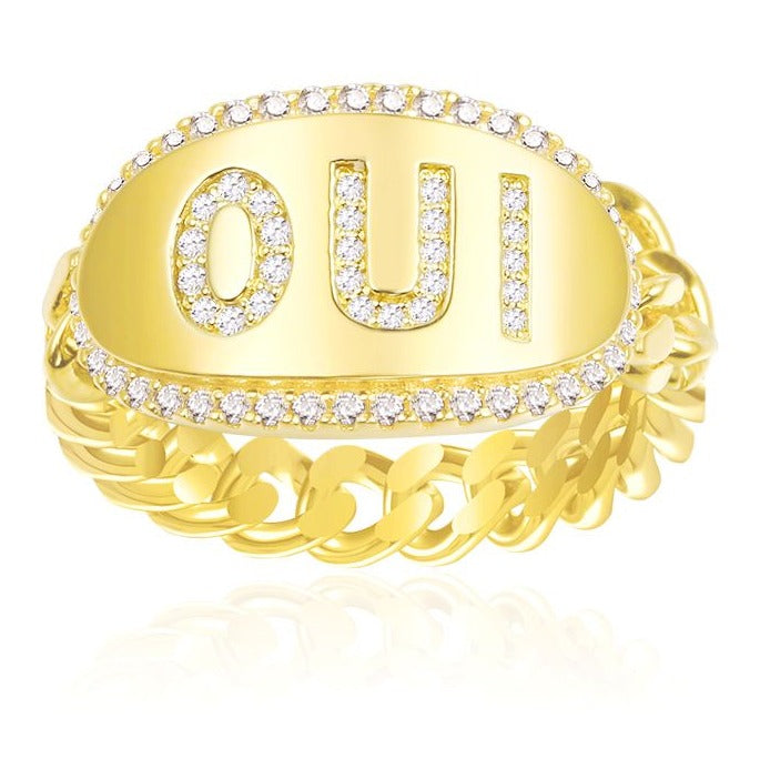 APM Yellow Silver Oui Chain Ring