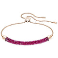 Swarovski Long Beach Bracelet, Pink, Rose Gold Plating