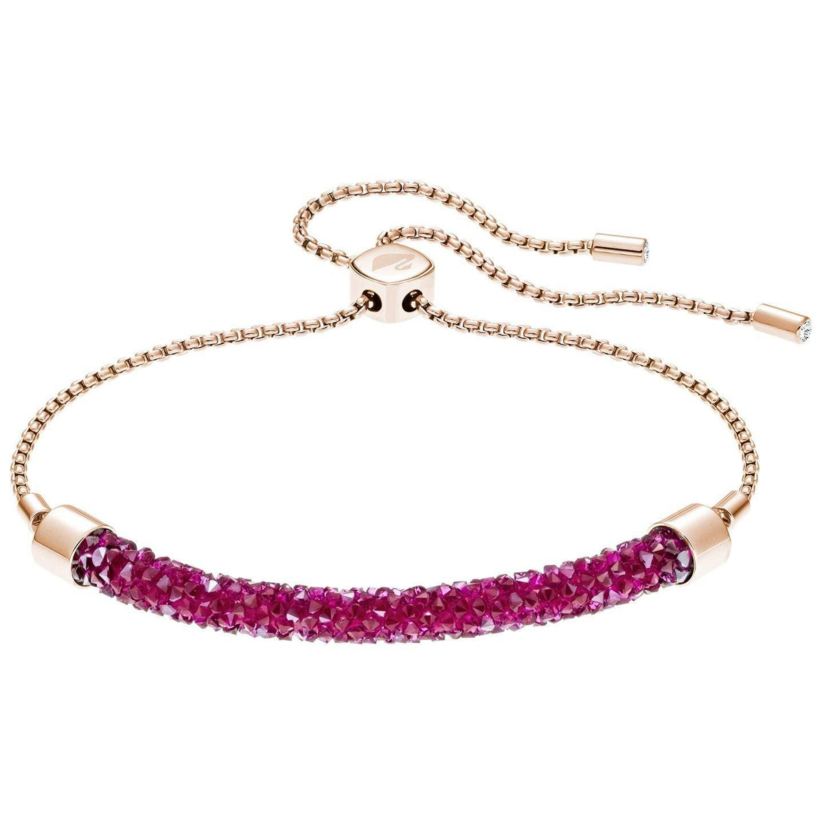 Swarovski Long Beach Bracelet, Pink, Rose Gold Plating