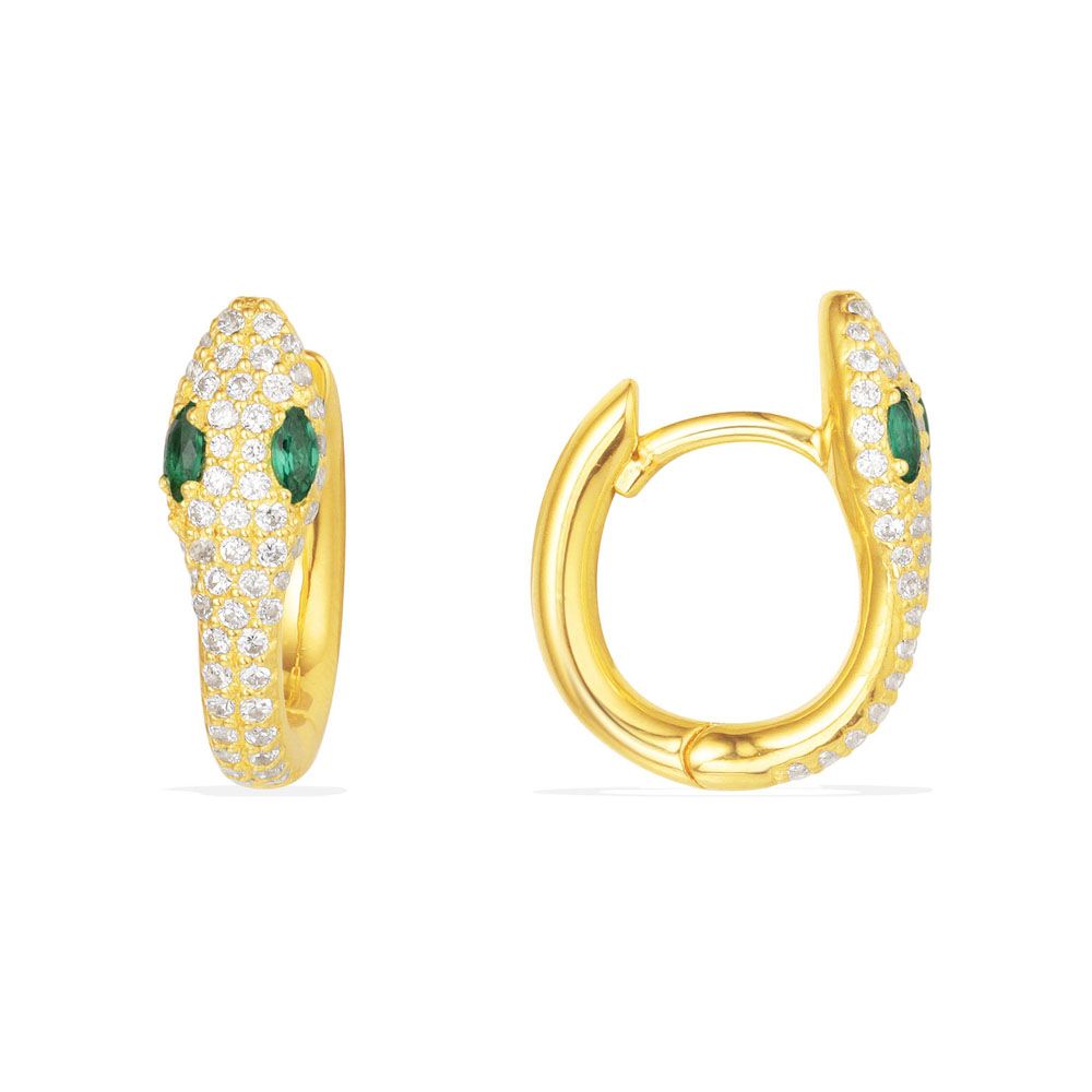 APM Yellow Silver Serpentine Hoop Earrings