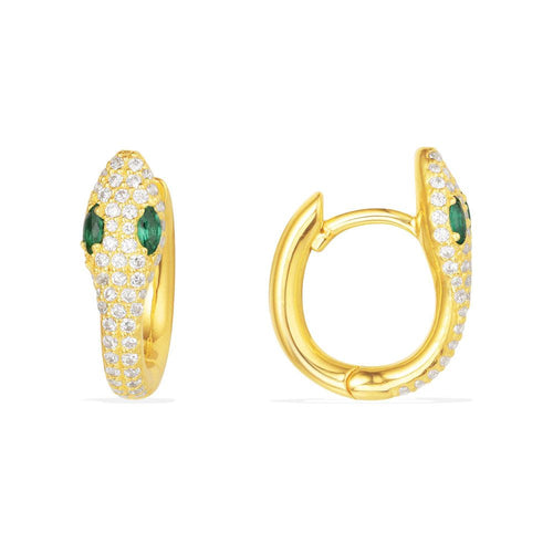 APM Yellow Silver Serpentine Hoop Earrings