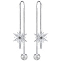 Swarovski Fantastic Chain Pierced Earrings, White, Rhodium Plating
