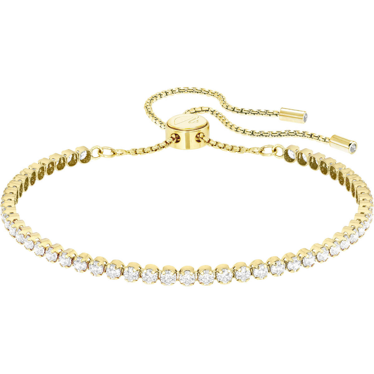 Swarovski Subtle Bracelet, White, Gold Plating