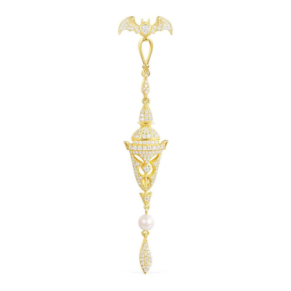 APM Yellow Silver Mono Bat & Lotus Earring