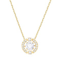 Swarovski Sparkling Dance Round Necklace, White, Gold Plating