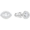 Swarovski Luckily Evil Eye Pierced Earrings, White, Rhodium Plating