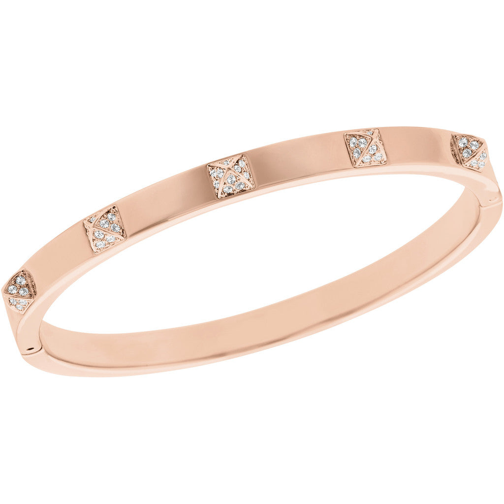 Swarovski Tactic Bangle, White, Rose Gold Plating