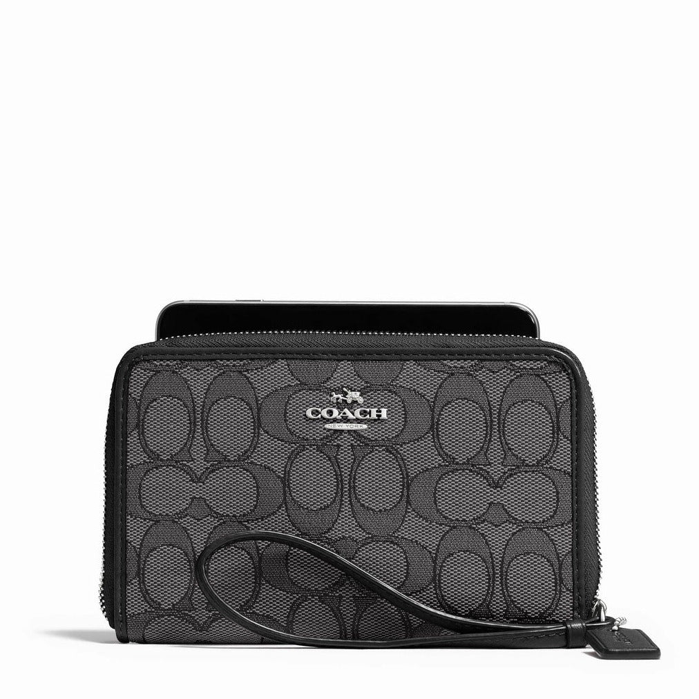 Coach Zip Around Organizer in Signature Jacquard