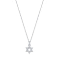 Swarovski Star Of David Pendant, White, Rhodium Plating