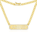Apm Yellow Silver Amour Chain Necklace