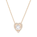 Swarovski Sparkling Dance Heart Necklace, White, Rose Gold Plating