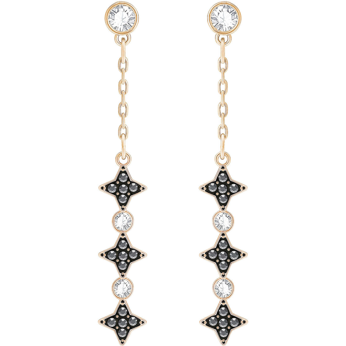Swarovski Halve Pierced Earrings, Multi-Colored, Rose Gold Plating