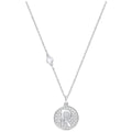 Swarovski Letter R Pendant, White, Rhodium Plating