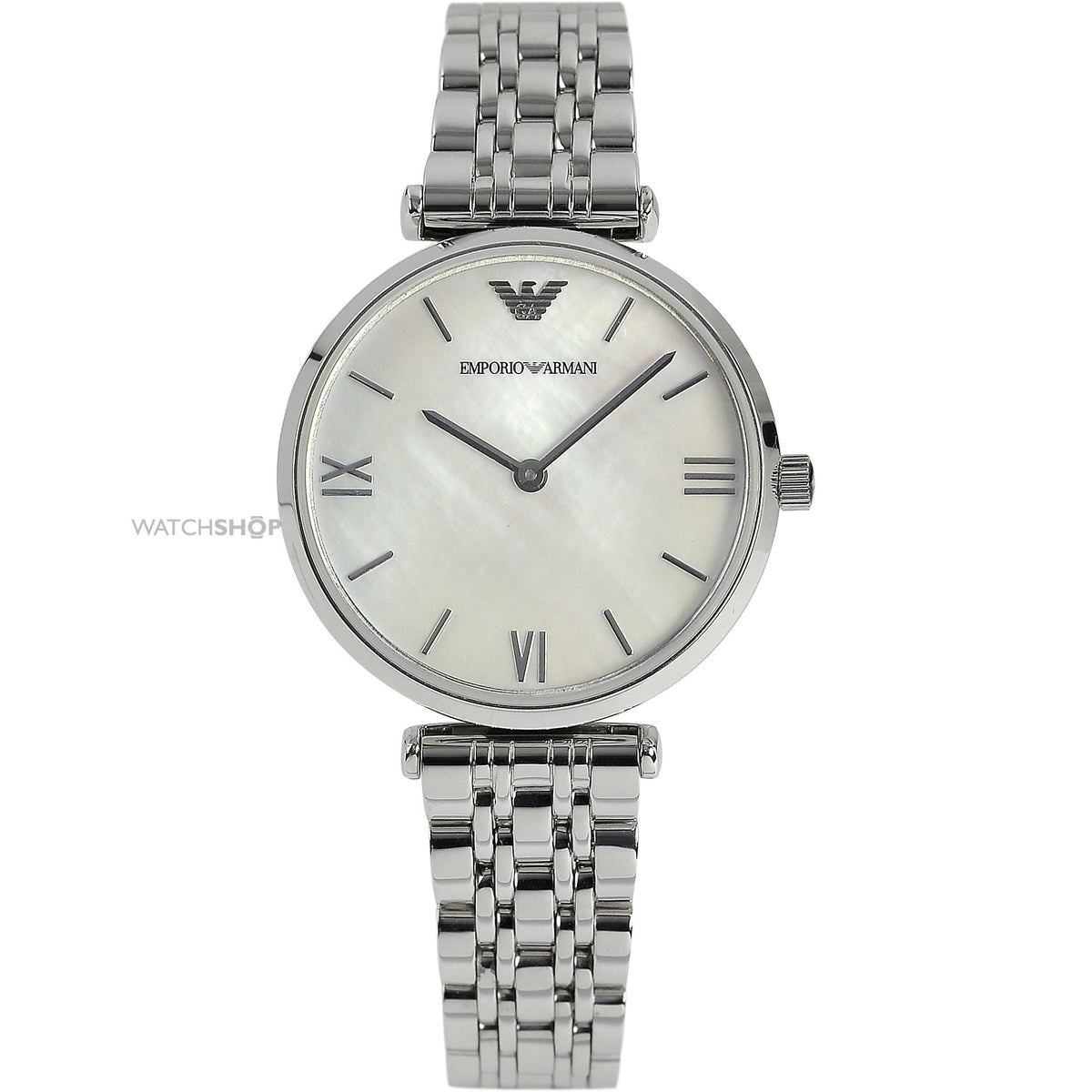 Emporio Armani Women's Steel Bracelet & Case Quartz Mop Dial Analog Watch