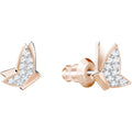 Swarovski Lilia Fig Pierced Earrings, White, Rose Gold Plating