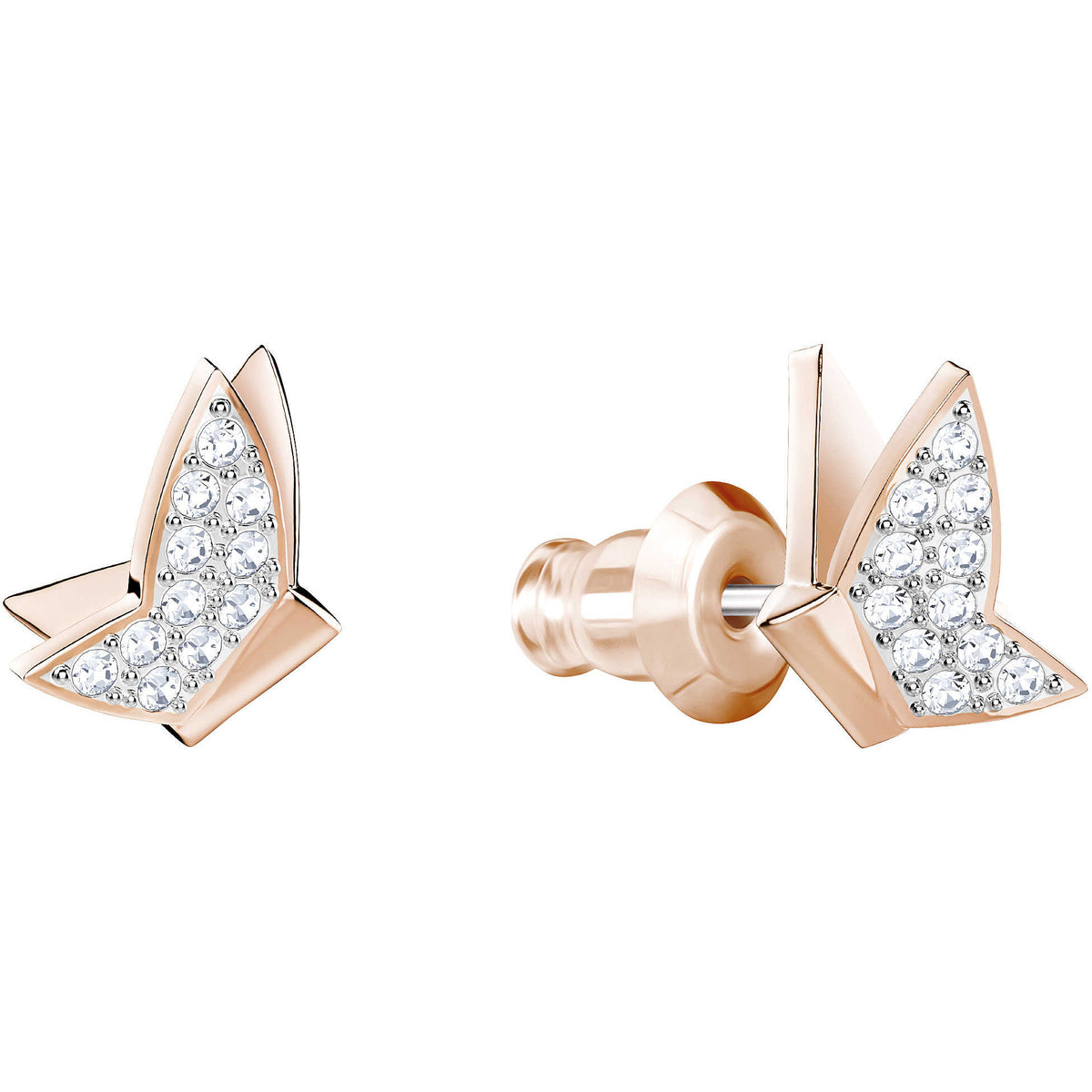 Swarovski Lilia Fig Pierced Earrings, White, Rose Gold Plating