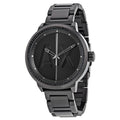 Armani Exchange ATLC Black Dial Black Ion-plated Stainless Steel Watch