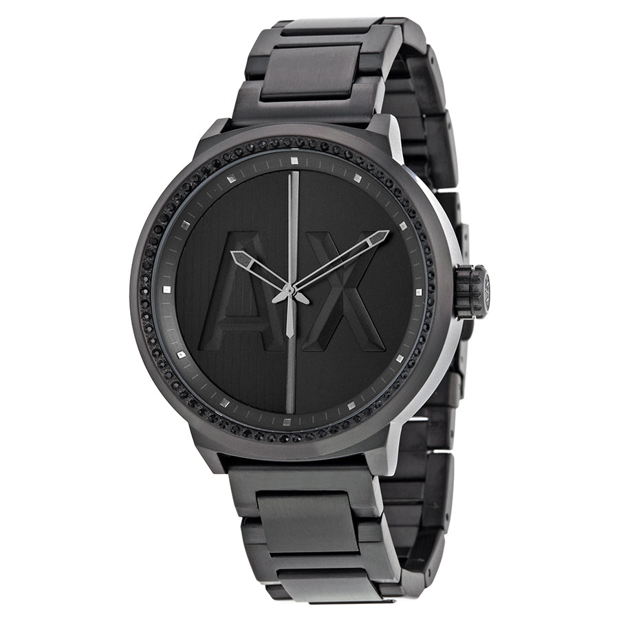 Armani Exchange ATLC Black Dial Black Ion-plated Stainless Steel Watch