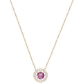 Swarovski Sparkling Dance Round Necklace, Red, Rose Gold Plating