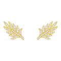 APM Yellow Silver Feather Stud Earrings