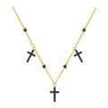 Swarovski Mini Cross Choker, Gray, Gold Plating