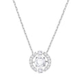 Swarovski Sparkling Dance Round Necklace, White, Rhodium Plating