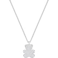 Swarovski Teddy 3D Pendant, White, Rhodium Plating