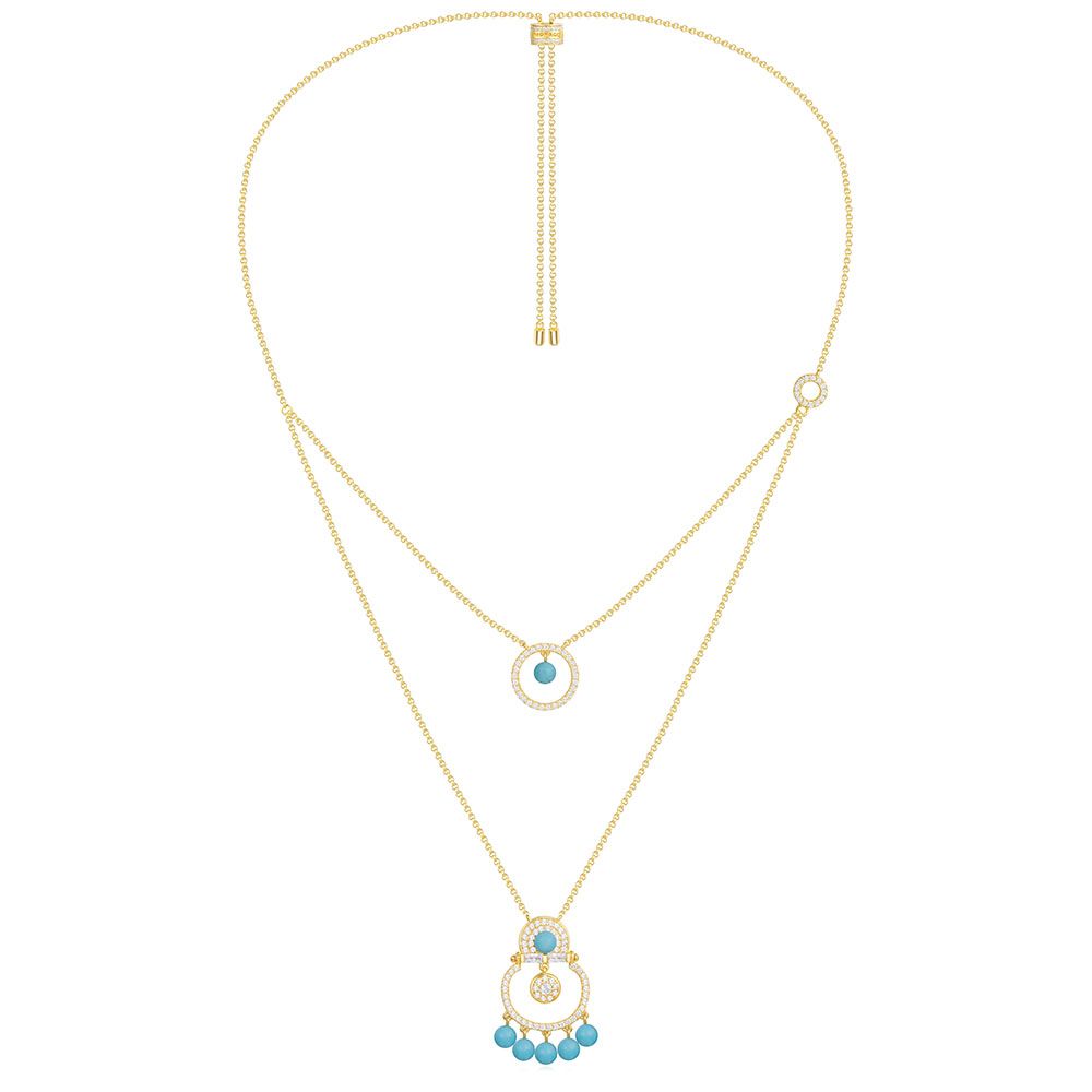 APM Double strand necklace with turquoise beads