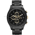 Armani Exchange Chronograph Black Dial Black Ion-plated Watch