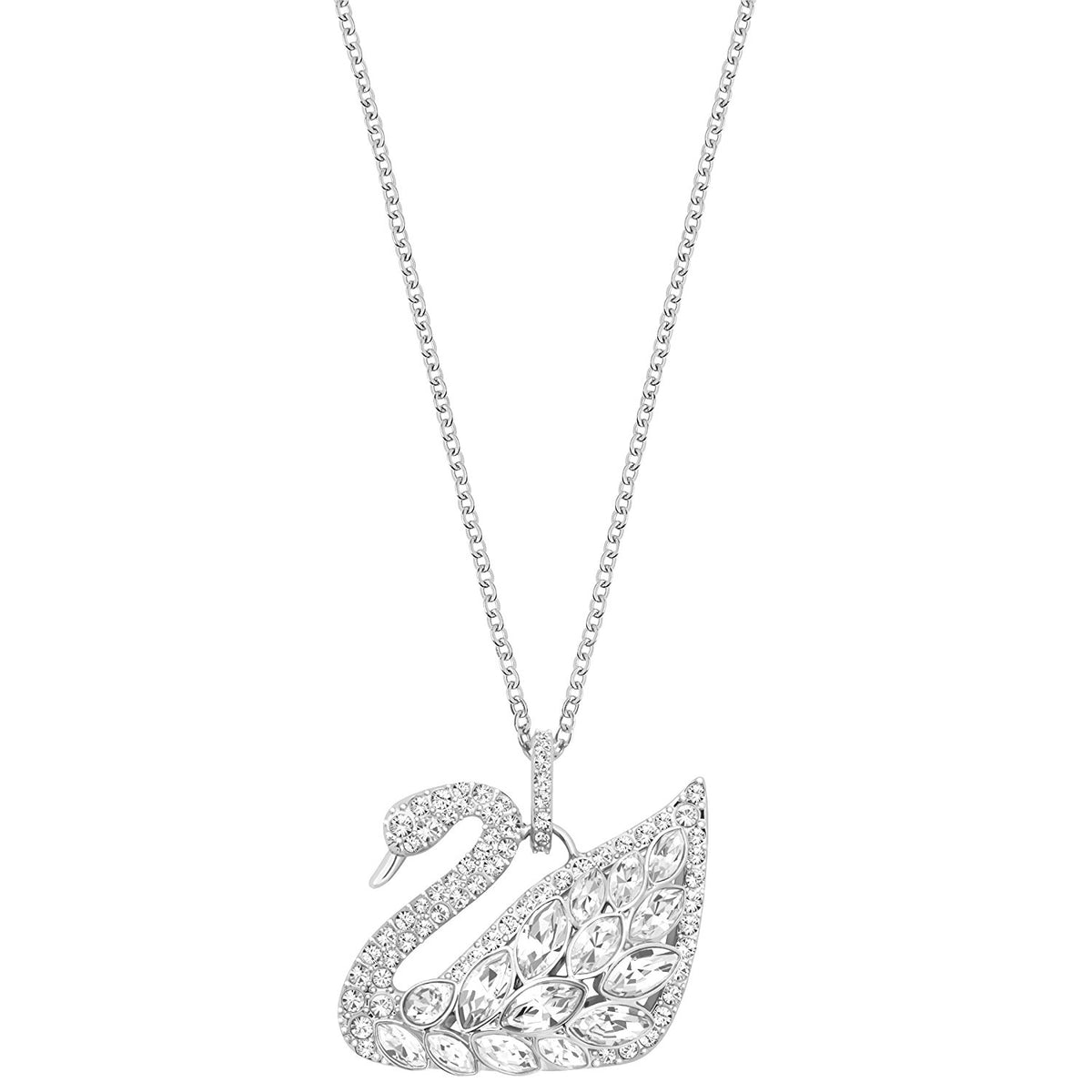 Swarovski Swan Lake Pendant, White, Rhodium Plating