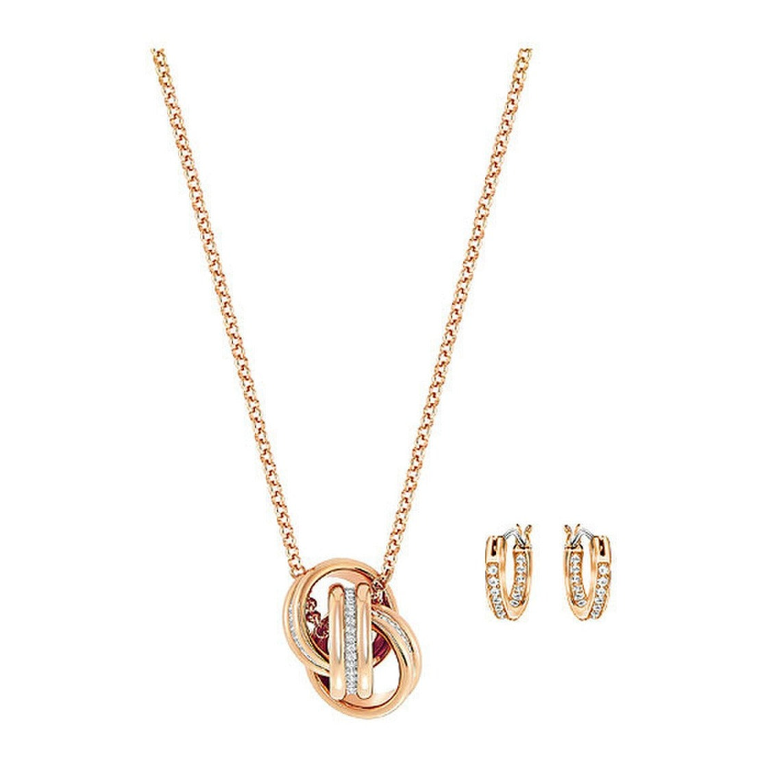 Swarovski Further Set, White, Rose Gold Plating
