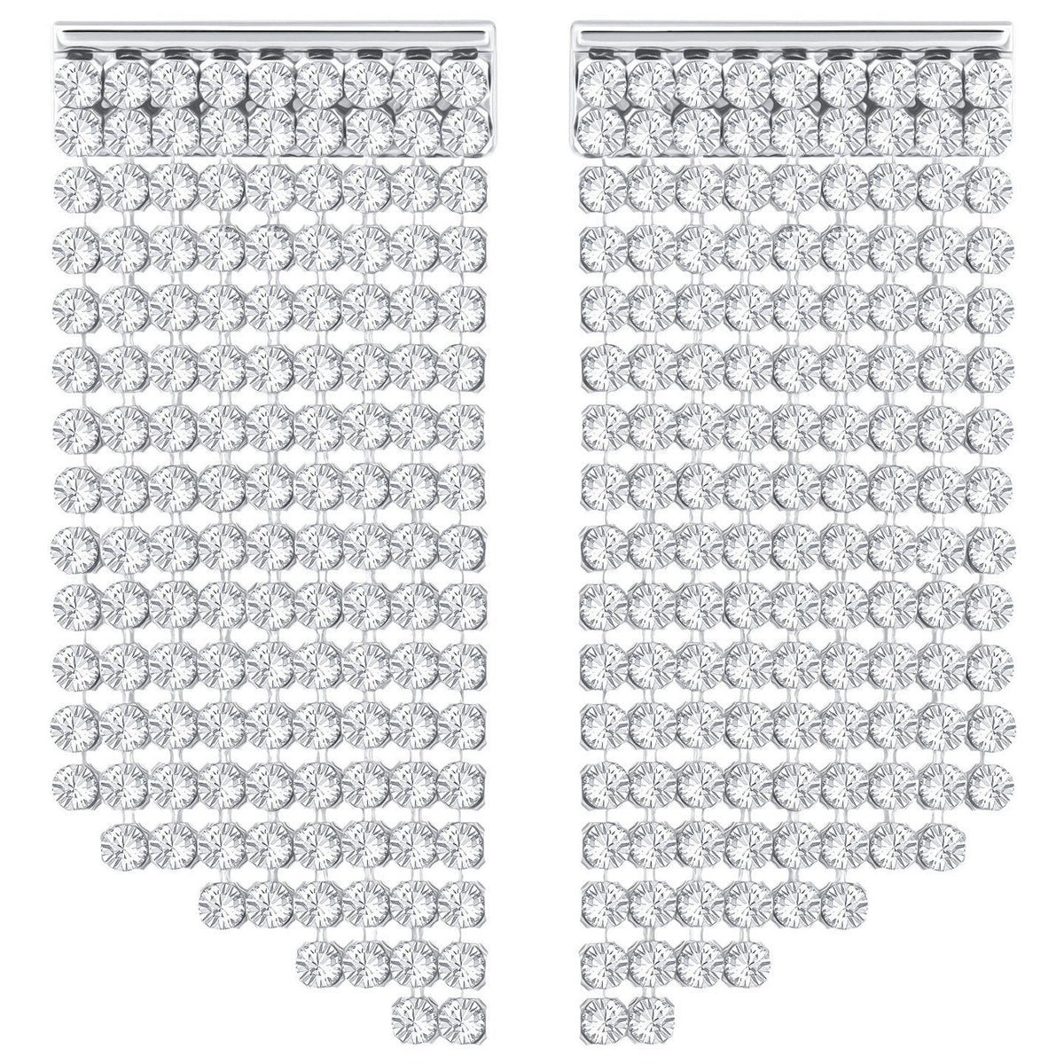 Swarovski Fit Short Pierced Earrings, White, Palladium Plating