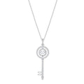 Swarovski Sparkling Dance Key Pendant, White, Rhodium Plating
