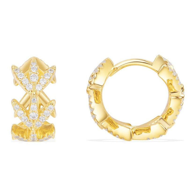 APM Yellow Silver Laurel Leaves Leaves Earrings