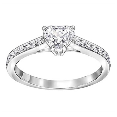 Swarovski Attract Heart Ring Czwh Rhs 58