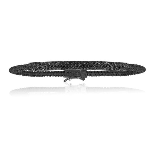 APM Black Silver KalÉidoscope Macramé Bracelet