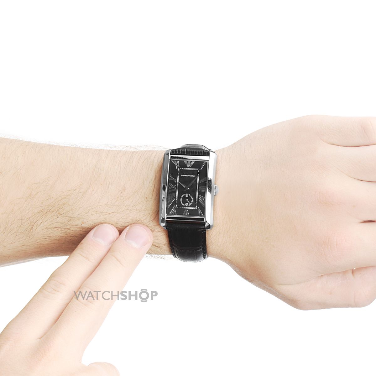 Emporio Armani Classic Black Dial Stainless Steel Quartz Men's Watch
